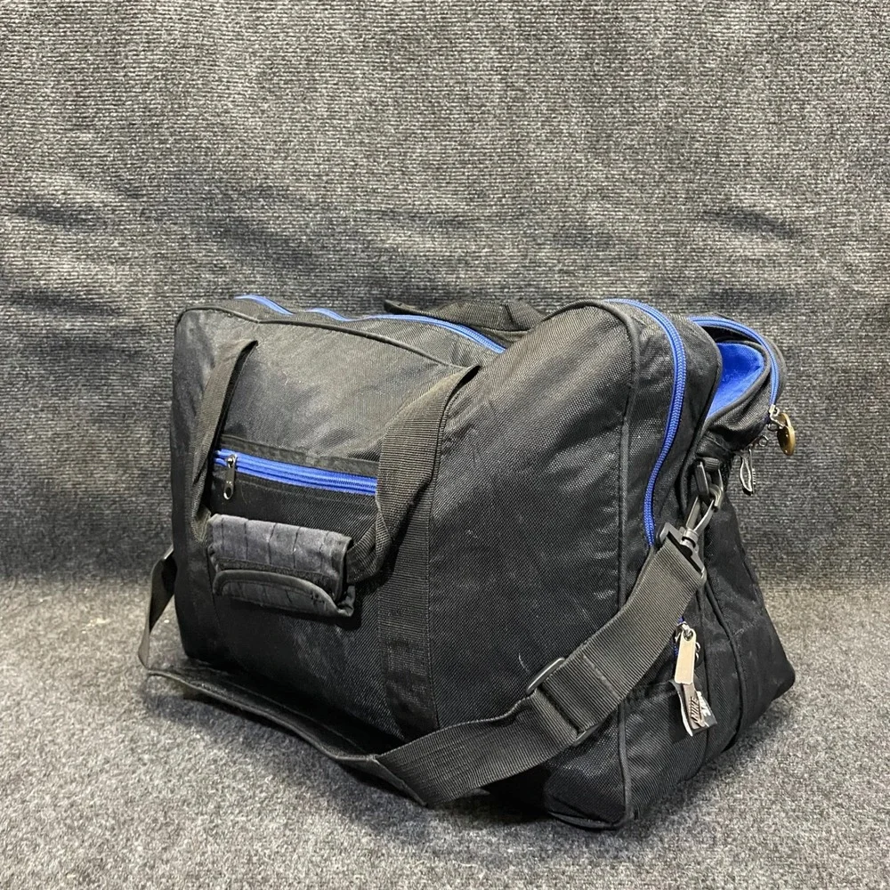Nike F3-12-03-BTH Black/Blue Vintage Court Tennis Duffel Bag 100% Nylon Gym‎ Bag